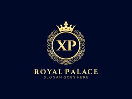 lettera xp antico reale lusso vittoriano logo con ornamentale telaio. vettore