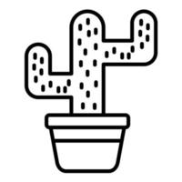 icona della linea di cactus vettore