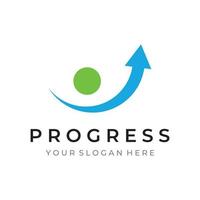 finanziario e carriera creativo crescita e progresso logo design con freccia direzione cartello. logo per affari, progresso e carriera simbolo. vettore