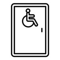 sedia a rotelle accessibile linea icona vettore