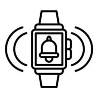 orologio intelligente allarme linea icona vettore