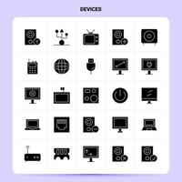 solido 25 dispositivi icona impostato vettore glifo stile design nero icone impostato ragnatela e mobile attività commerciale idee design vettore illustrazione