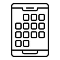 icona della linea dell'app mobile vettore