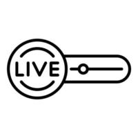 icona della linea di streaming live vettore