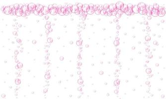 rosa bolle flusso. frizzante carbonato bevanda struttura. ciliegia o fragola seltz, birra, bibita, Coca Cola, limonata, Champagne, scintillante vino vettore