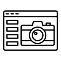 icona della linea del sito Web della fotocamera vettore