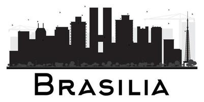 brasilia città orizzonte nero e bianca silhouette. vettore