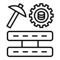 icona della linea di data mining vettore