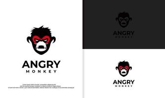 logo illustrazione vettore grafico animale di arrabbiato scimmia viso.