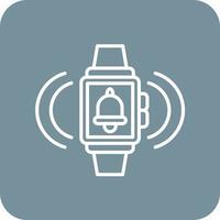 orologio intelligente allarme linea il giro angolo sfondo icone vettore