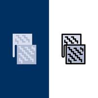 stoffa elettronico tessuto futuro Materiale icone piatto e linea pieno icona impostato vettore blu sfondo