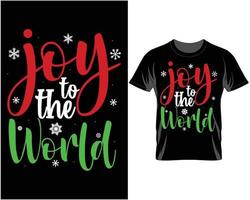 gioia per il mondo brutto Natale t camicia design vettore