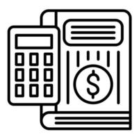 finanziario contabilità linea icona vettore