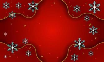 rosso colore inverno e Natale sfondo con i fiocchi di neve vettore