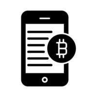 bitcoin mobile vettore icona