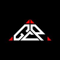 gcp lettera logo creativo design con vettore grafico, gcp semplice e moderno logo nel il giro triangolo forma.