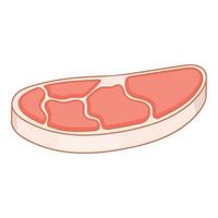 rosa carne icona, cartone animato stile vettore