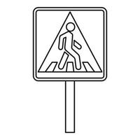 pedone traffico cartello icona, schema stile vettore