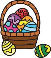 Pasqua uovo cestino cartone animato colorato clipart vettore