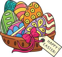 contento Pasqua uovo cestino cartone animato colorato clipart