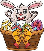 coniglietto Pasqua uova nel il cestino cartone animato clipart vettore