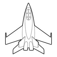 militare Jet icona, schema stile vettore