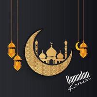 Ramadan kareem islamico saluto carta w vettore