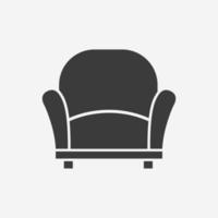 sedia, poltrona, mobilia icona vettore isolato simbolo cartello