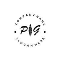 iniziale pg lettera logo elegante azienda marca lusso vettore