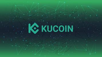 kucoin criptovaluta azione mercato nome con logo su astratto digitale sfondo. crypto azione scambio per notizia e media. vettore eps10.