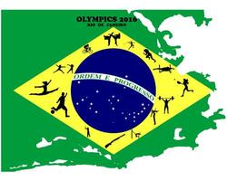 estate olimpico Giochi Due mille sedicesimo anno nel brasile vettore
