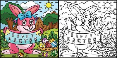 contento Pasqua coniglietto colorazione pagina illustrazione