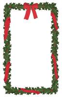Natale carta modello con agrifoglio foglie, rosso frutti di bosco, nastri, e rosso archi. isolato su bianca sfondo. Natale e nuovo anno festivo design. vettore