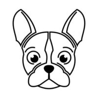 nero e bianca linea arte di francese bulldog testa bene uso per simbolo portafortuna icona avatar tatuaggio t camicia design logo o qualunque design vettore