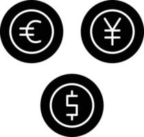 icona del glifo di valuta vettore