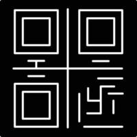 icona del glifo con codice qr vettore