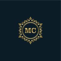 lettera mc logo con lusso oro modello. eleganza logo vettore modello.