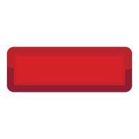 rosso rettangolo pulsante icona, cartone animato stile vettore