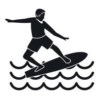 surfer icona, semplice stile vettore