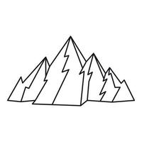 montagna icona, schema stile vettore
