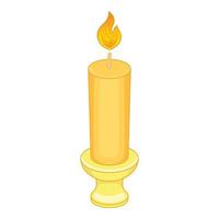 candela con candeliere icona, cartone animato stile vettore