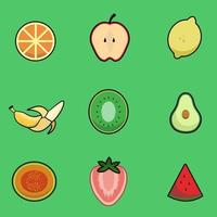 frutta icone con schema vettore
