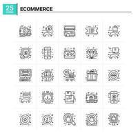 25 e-commerce icona impostato vettore sfondo