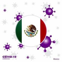 pregare per Messico covid19 coronavirus tipografia bandiera restare casa restare salutare prendere cura di il tuo proprio Salute vettore
