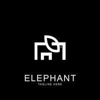 elefante logo, etichetta, icona design astratto elefante silhouette modello con mandala su il suo indietro vettore illustrazione