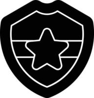 icona del glifo con distintivo della polizia vettore