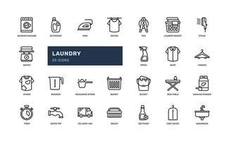 lavanderia e lavaggio pulizia Abiti domestico lavori di casa dettagliato schema icona. semplice vettore illustrazione