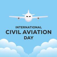 internazionale civile aviazione giorno nel piatto design illustrazione vettore