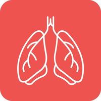 Pneumologia linea il giro angolo sfondo icone vettore