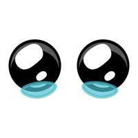 grande occhi con lacrime grande dimensione icona per emoji Sorridi vettore